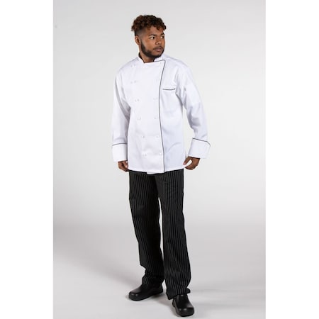 Uncommon Threads Murano Wht W/Blk Piping XL 0432-2505